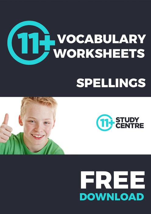 11+ Spellings Worksheet PDF FREE