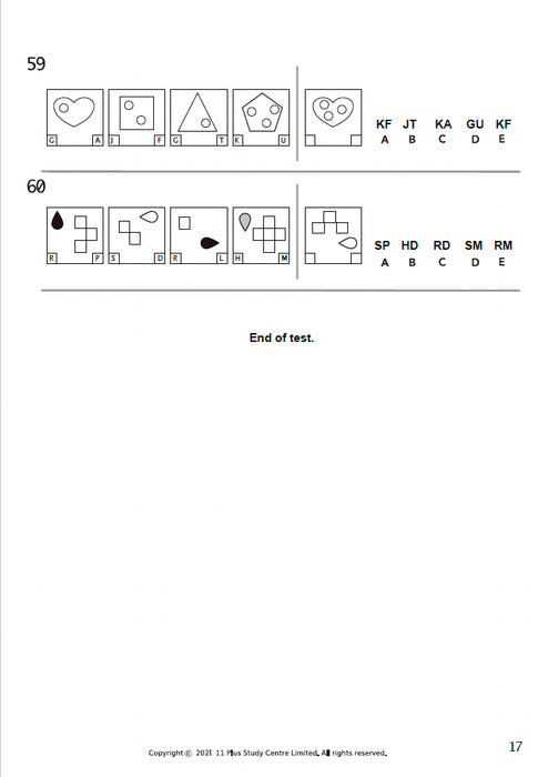 11 Plus Non Verbal reasoning test with answers pdf