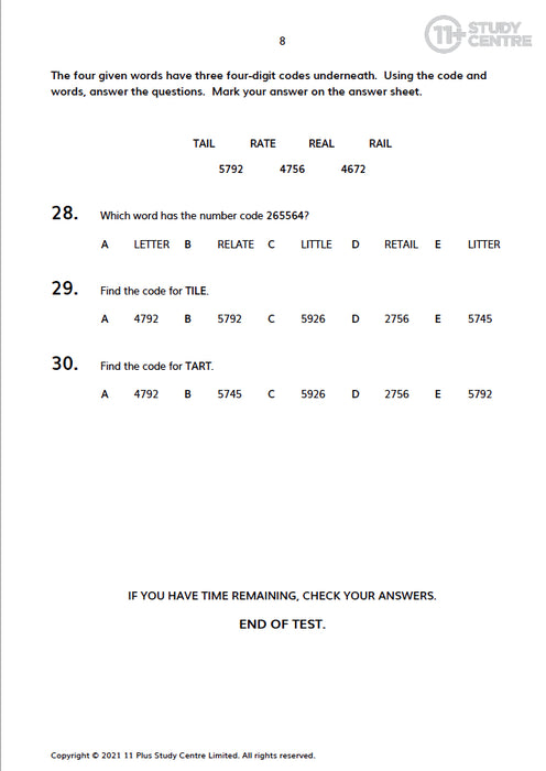 11 Plus Verbal Reasoning test pdf