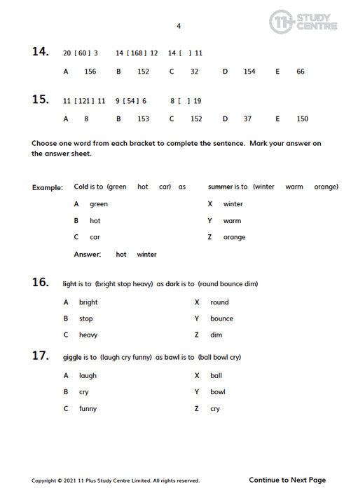 11 Plus Verbal Reasoning test pdf