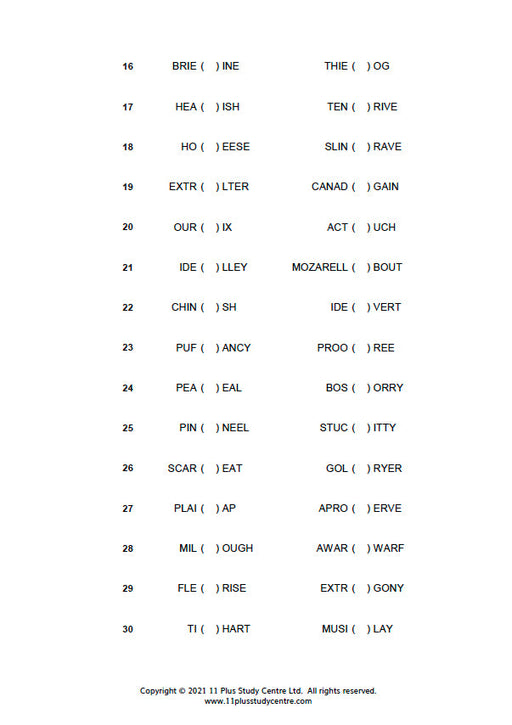 11+ Verbal Reasoning Questions PDF