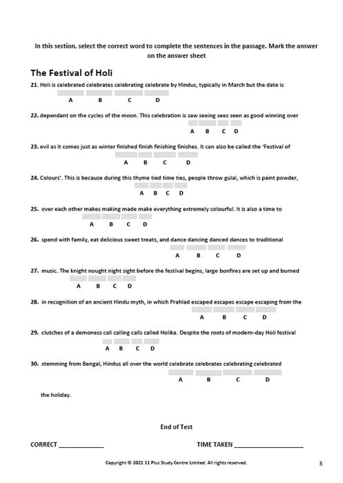 11 Plus Spelling, Punctuation and Grammar tests