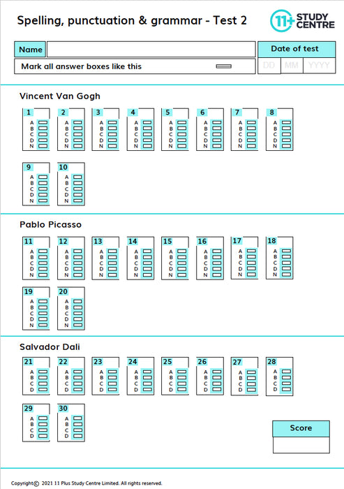 11 Plus Spelling, Punctuation and Grammar tests