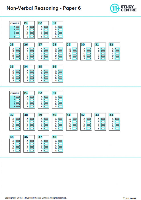 11 Plus Non Verbal reasoning test with answers pdf