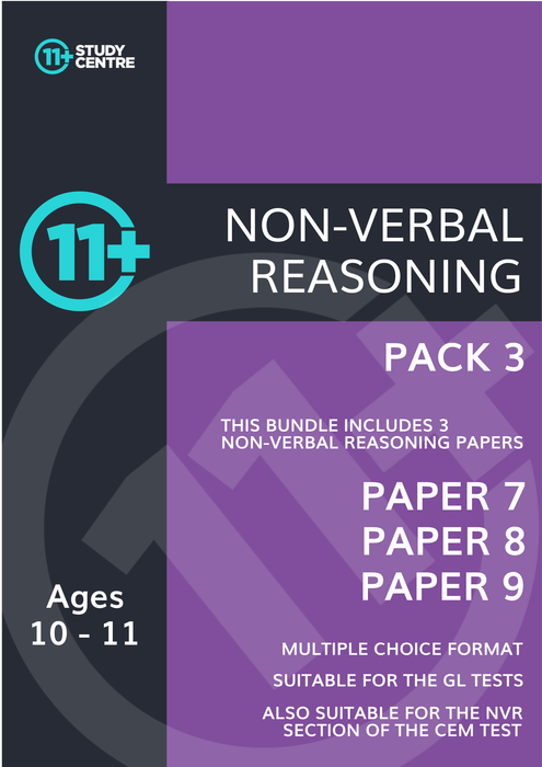 11+ Non-Verbal Reasoning Papers (Pack 3)