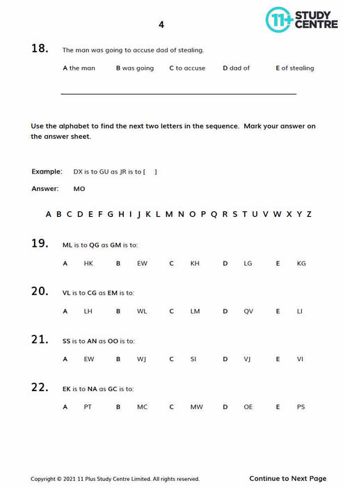 11 Plus Verbal Reasoning Test PDF